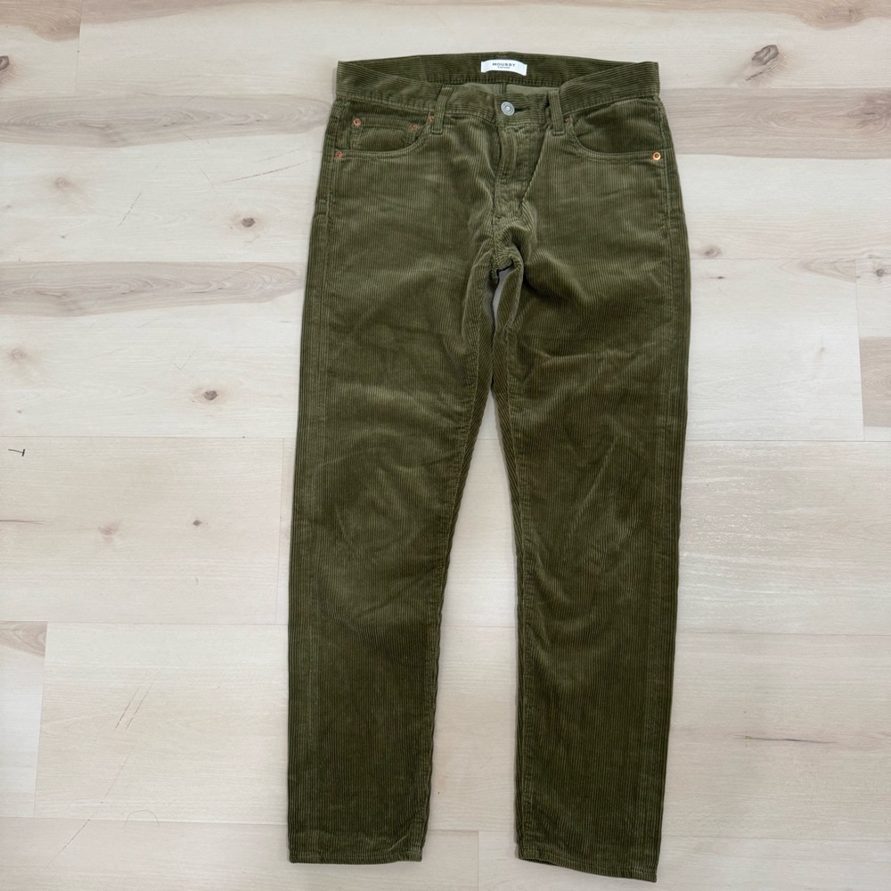 Moussy Vintage Ailey Corduroy Pant Olive Green Women's 27 Japan Skinny Straight - Picture 8 of 15